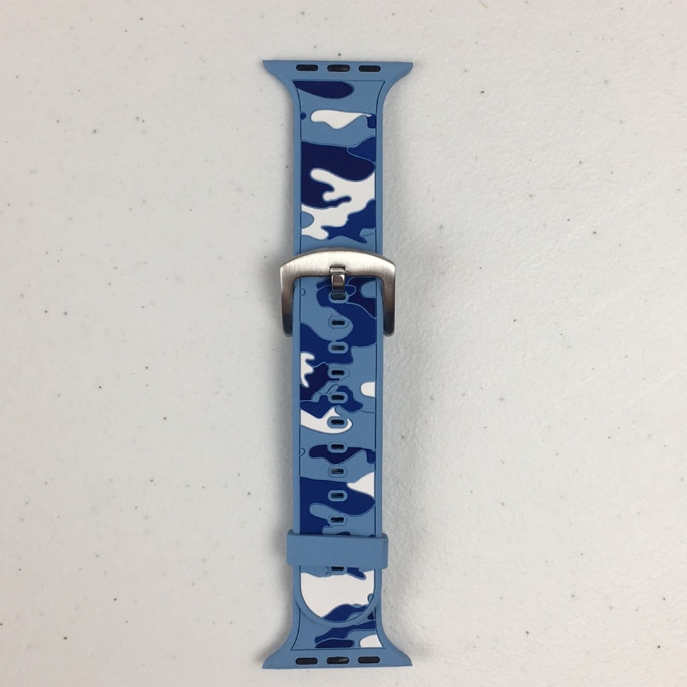 Ocean Blue Camo Silicone Band for Apple Watch 42mm